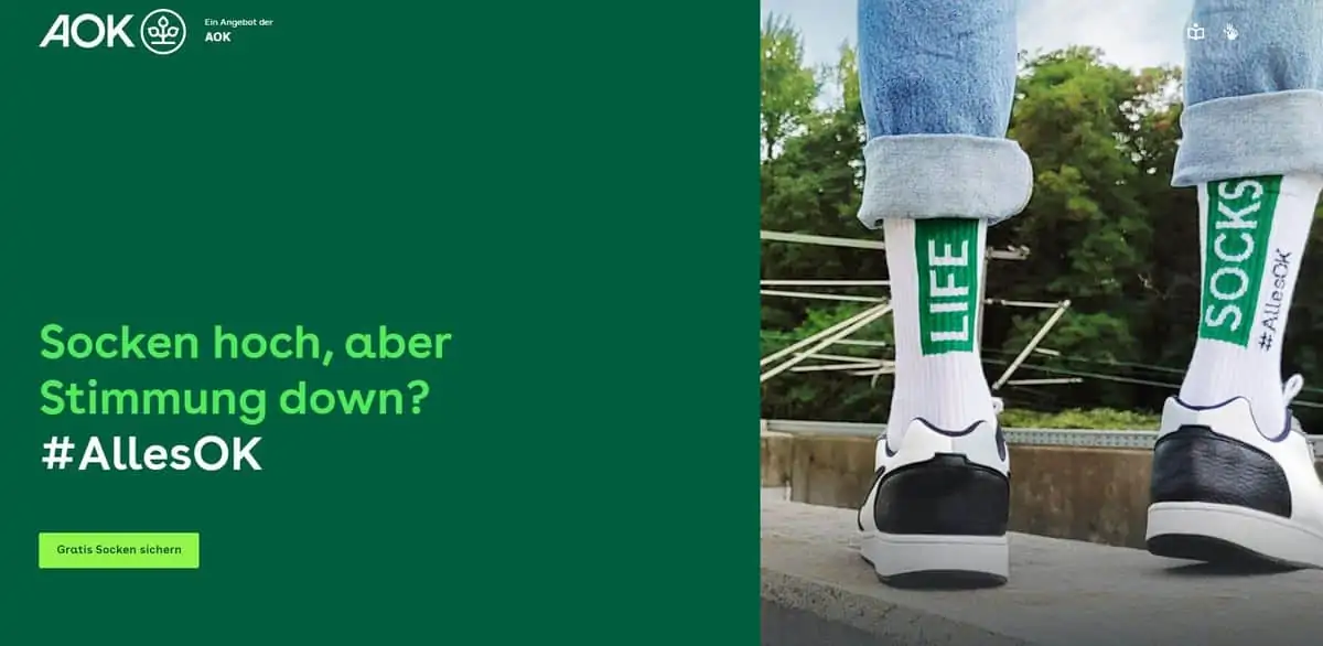 AOK – gratis „Life Socks“ – solange der Vorrat reicht – (Datenerfassung)