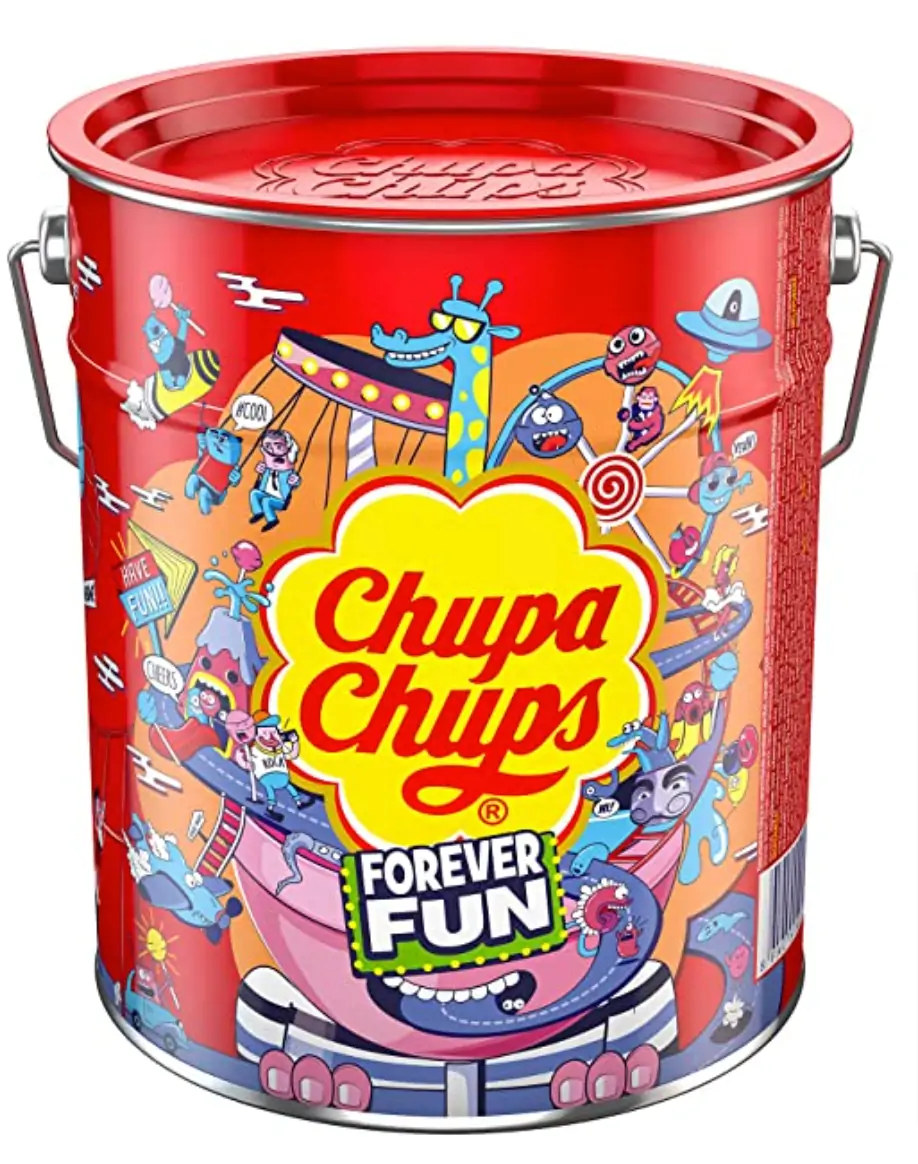 Chupa Chups Best of Lollipop-Eimer mit 150 Lutscher (150 x 12g) ab 19,99 € inkl. Prime-Versand