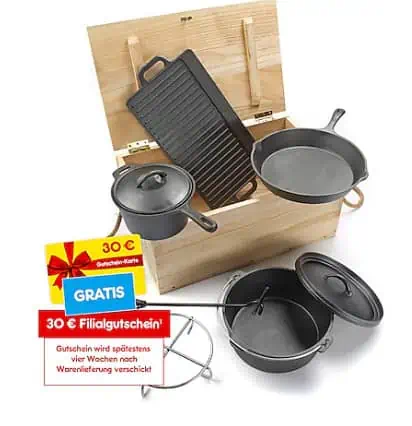 El Fuego Dutch Oven Set 7-teilig für 77,99 € inkl. Versand+ 30 € Netto Einkaufsgutschein