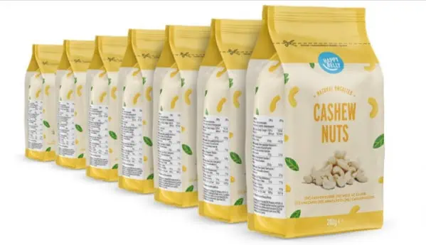 Happy Belly Ganze naturbelassene und ungesalzene Cashewnüsse 7er Pack (7 x 200 g) ab 16,15 € inkl. Prime-Versand