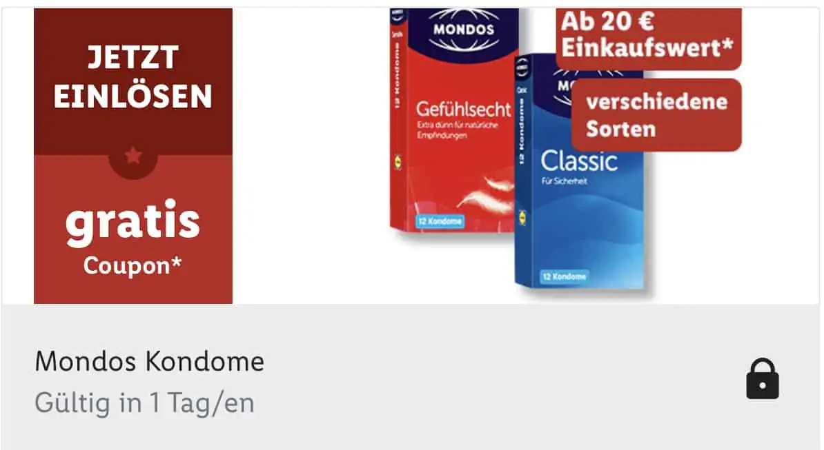 Gratis Mondos Kondome ab 20,00€ Einkaufswert [Lidl Plus]