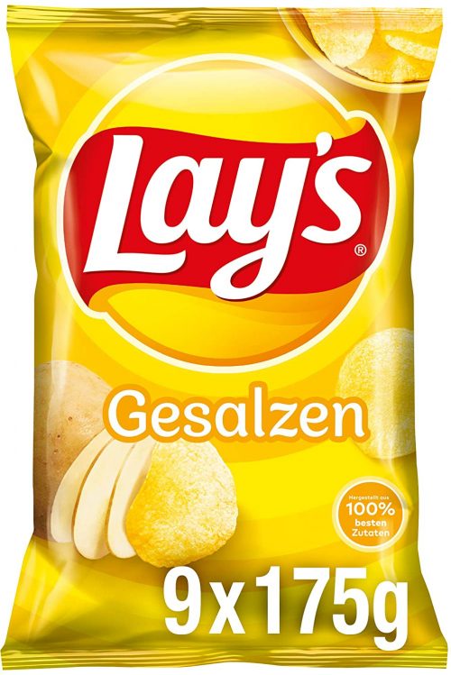 Amazon Lay’s Kartoffelchips Angebote verschiedene Sorten im 9er Pack (9 x 150 g) z.B.: Knusprig gesalzene Kartoffelchips ab 8,91 € inkl. Prime-Versand