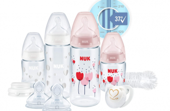 NUK First Choice Perfect Start Babyflaschen Set Erstausstattung mit 4 Temperature Control Anti kolic Babyflaschen 2x 150ml 2x 300ml Flaschenbuerste mehr BPA frei 0 6 Monate rosa weiss Amazon de Baby