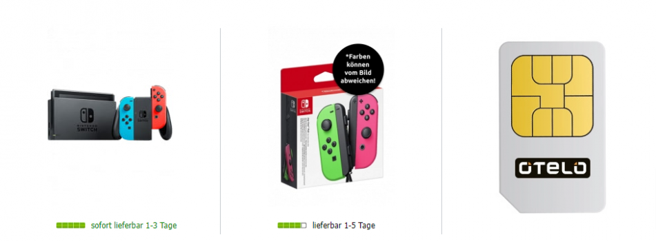 Otelo Allnet Flat Classic oder Young mit Nintendo Switch mit Nintendo Joy Con 2er Set