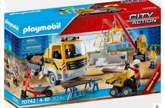 PLAYMOBIL 70742 Baustelle mit Kipplaster e1634817006724