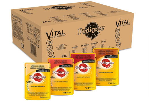 Pedigree Vital Protection Hundenassfutter im Beutel – Hundefutter in Sauce mit Huhn Rind Lamm T