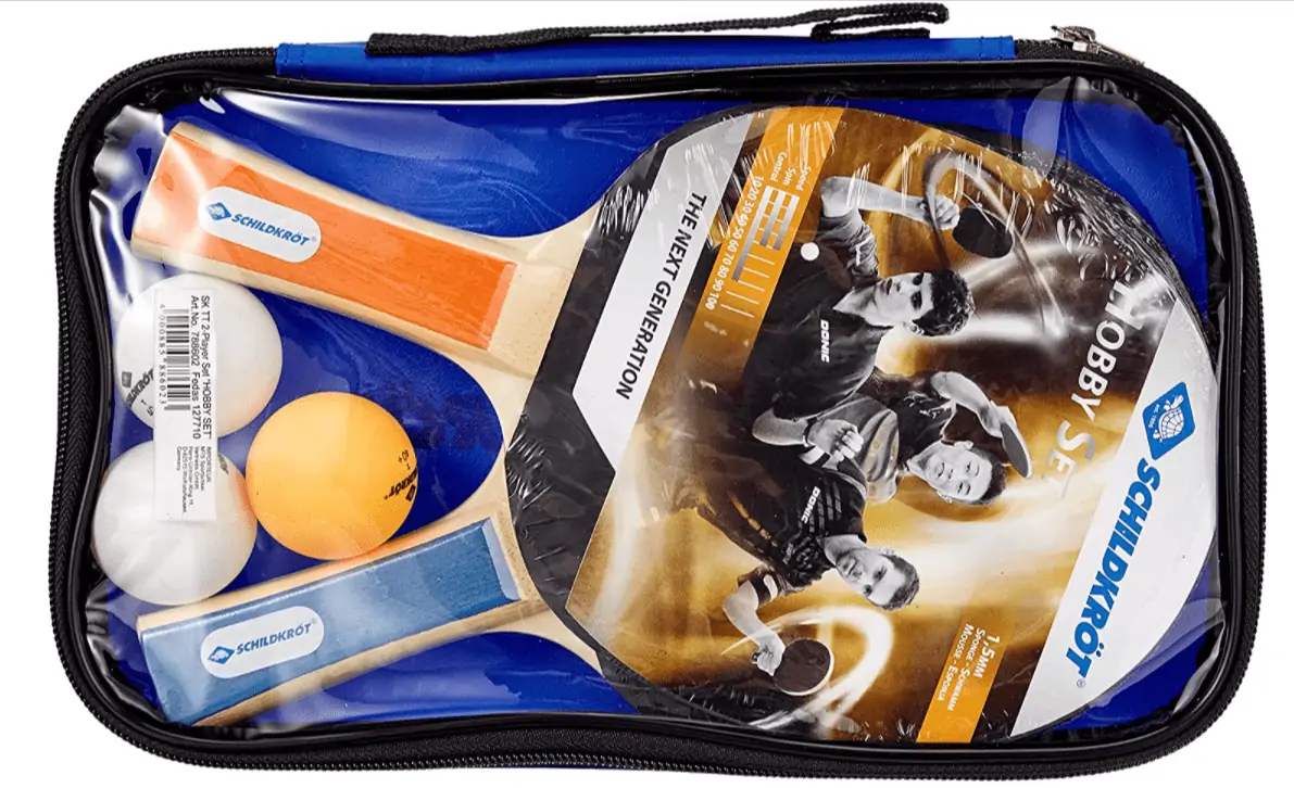 Schildkröt Tischtennis-Set Hobby, für 2 Spieler (2 Schläger, 3 Bälle, in Tragetasche, gute Freizeitqualität), 788602 für 9,99 € inkl. Prime-Versand (statt 12,99 €)