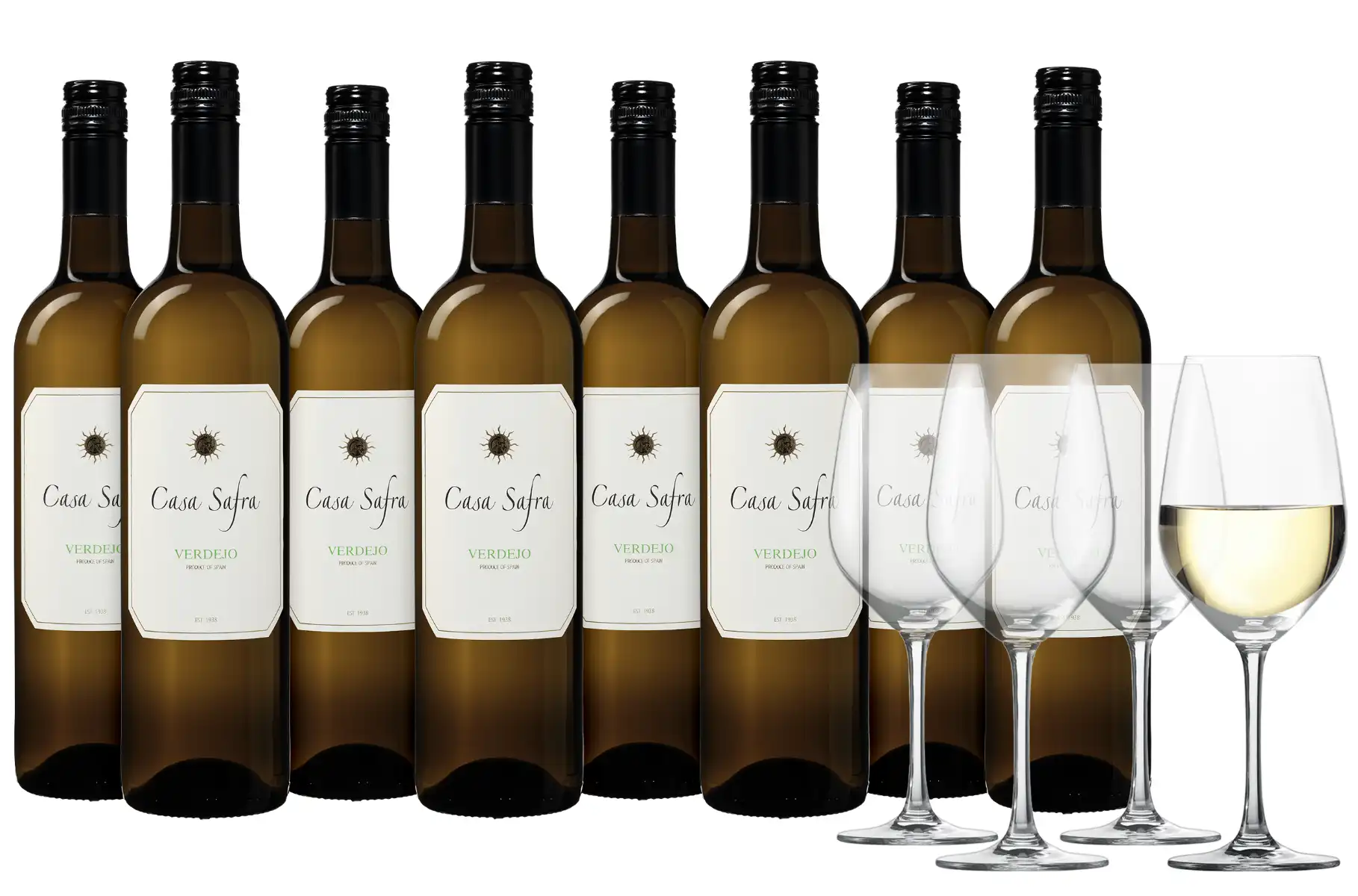 Weinvorteil: Casa Safra Verdejo Weißwein 8 Flaschen + 4 Schott Zwiesel Weingläser Für 36,65 € Inkl. Versand