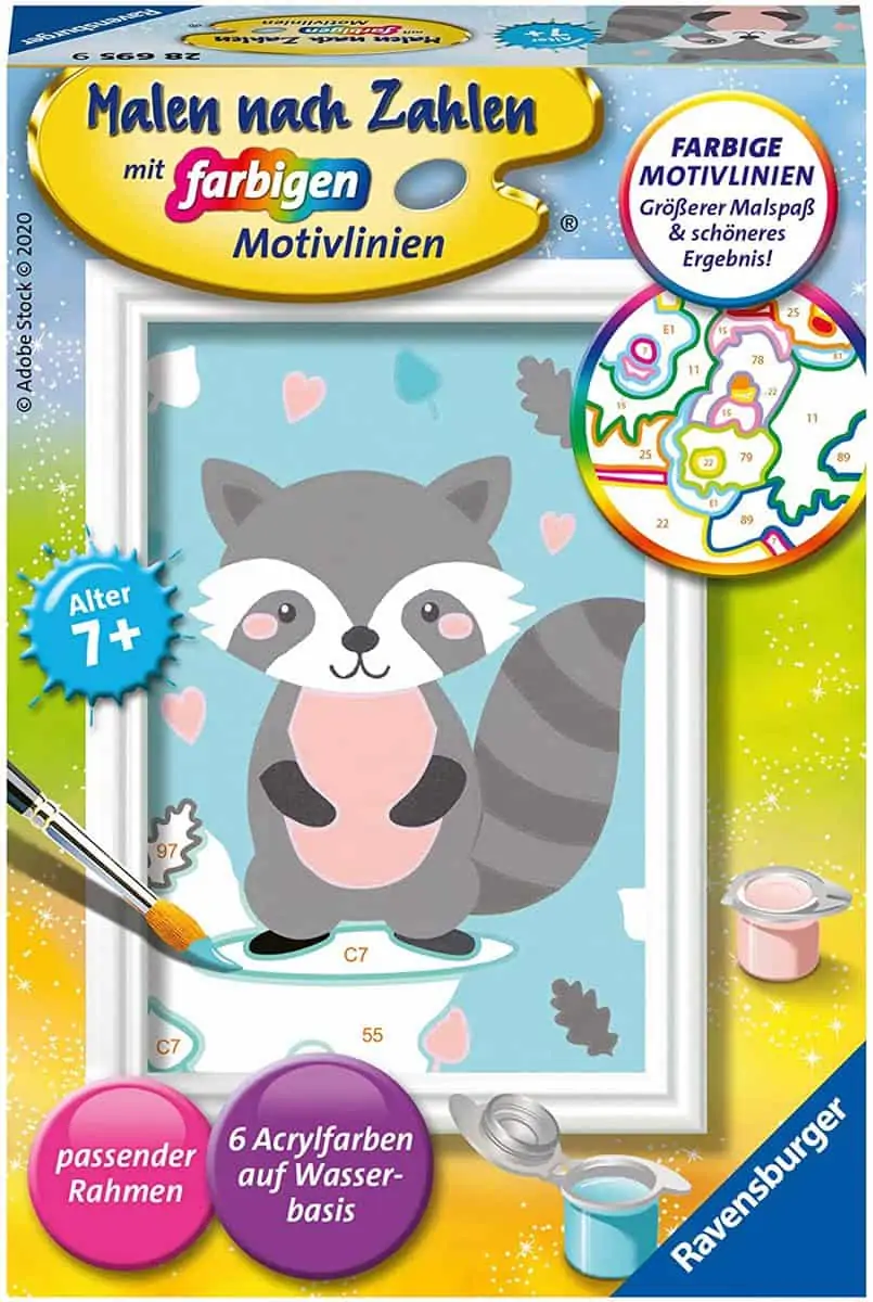 Ravensburger Malen nach Zahlen 28695- Süßer Waschbär für 4,99 € [Prime] statt 7,99 €