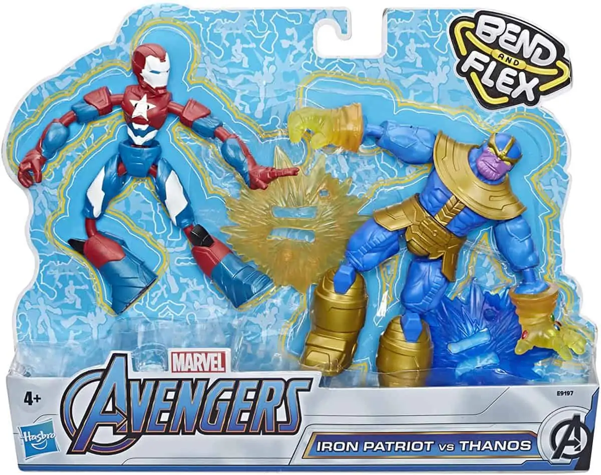 Hasbro Marvel Avengers Bend and Flex Iron Patriot vs. Thanos Doppelpack (15 cm große, biegbare Action-Figuren) für 10,00 € [Prime] statt 16,94 €
