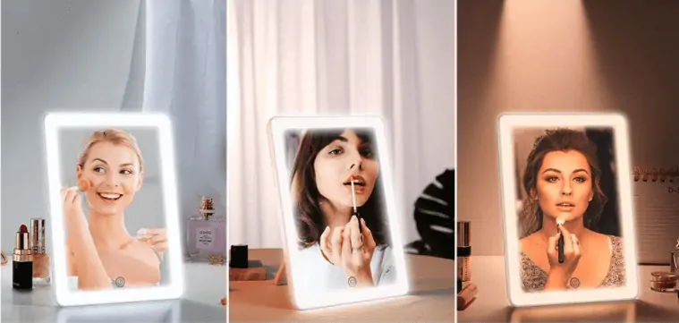 AEVO LED Kosmetikspiegel mit abnehmbarem 10-fachen Vergrößerungsspiegel für 7,01 € (inkl. Prime-Versand)