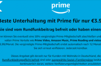 Amazon Prime 50 Rabatt fuer Rundfunkbeitragsbefreite Kunden und fuer Kunden mit Sozialpass