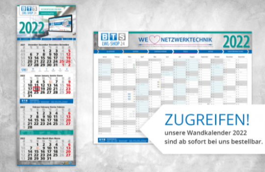 Bestellung Wandkalender 2022 LWL SHOP 24