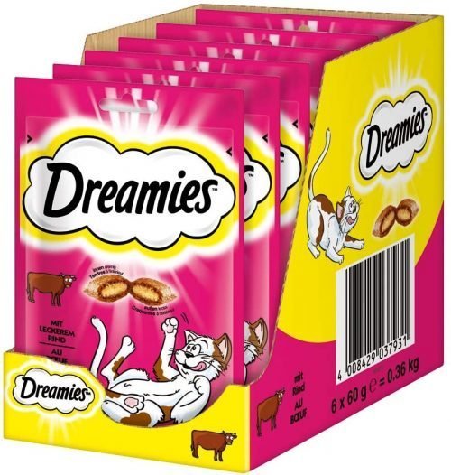 Dreamies Klassiker Katzensnacks 5er Pack (5x6x60g, Huhn, Lachs oder Rind) ab 23,26 € inkl. Prime-Versand