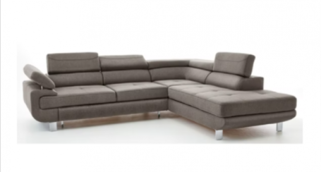 Ecksofa BACKSTREET 275 x 230 cm Stoffbezug grau