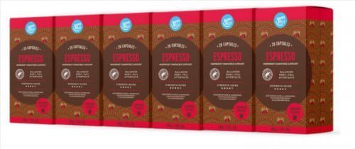 Happy Belly Espresso Gemahlener Röstkaffee 120 Kaffeekapseln [geeignet für Nespresso-Maschinen] ab 15,24 € inkl. Prime-Versand