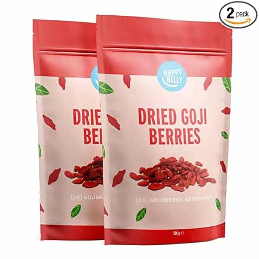 Happy Belly Gojibeeren getrocknet 2er Pack (2 x 500g) ab 7,46 € inkl. Prime-Versand