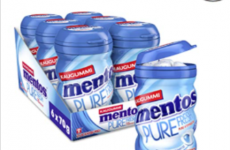 Mentos Kaugummi Pure Fresh Mint 6er Box Kaugummi Dragees Pfefferminze Geschmack zuckerfrei   Amaz