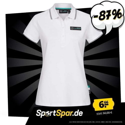 Mercedes AMG Petronas Classic Damen Polo-Shirt (Gr. XS bis XL) für 6,66 € zzgl. 3,95 € Versand