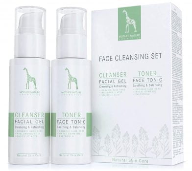 Mother Nature Cosmetics Gesichtsreinigungs Set mit Bio Aloe Vera und Hyaluronsaeure e1637095010824