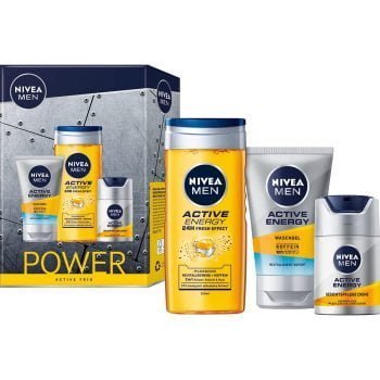 NIVEA MEN Power Active Trio Geschenkset e1637675957834