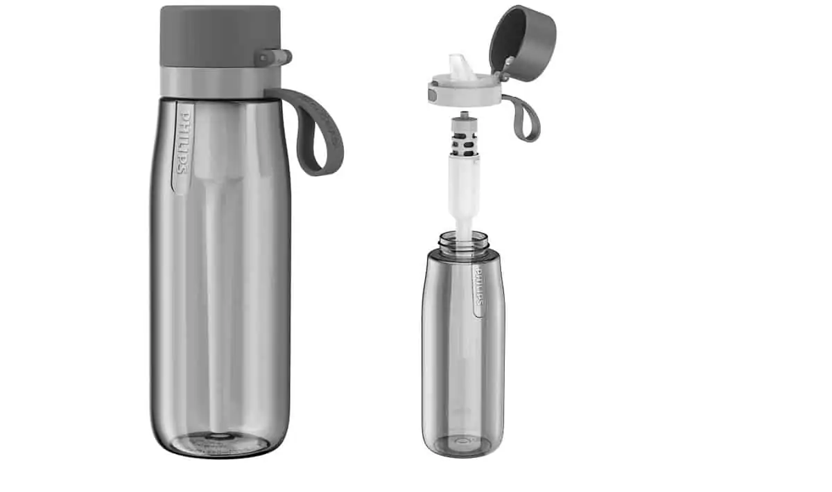 Philips Water GoZero Daily Bottle (660 ml) in Grau mit Aktivkohlefaser-Filter für 11,98 € [Prime] statt 20,94 €