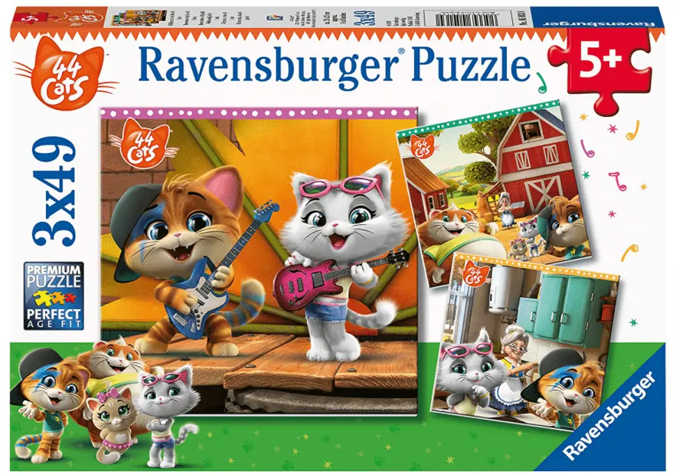 Ravensburger Kinderpuzzle 5013 Willkommen bei den 44 Cats! 3 x 49 Teile für 4,24 € inkl. Prime-Versand (statt 9,90 €)