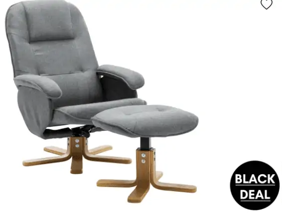 Relaxsessel in Stoffbezug inklusive Hocker,  Eiche Nachbildung für 91,38 € inkl. Versand (statt 138,00 €)