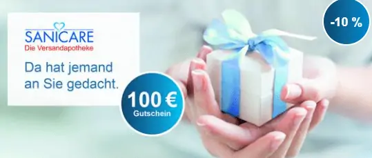 Sanicare Versandapotheke: 100,00 € Geschenkgutschein für 90,00 €