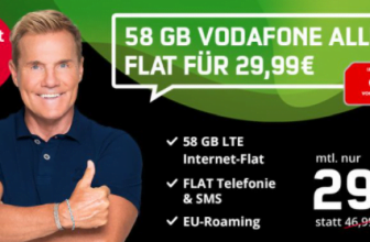 Vodafone Allnet Flat Green LTE 58 GB fuer 29 99E mtl Snipz de