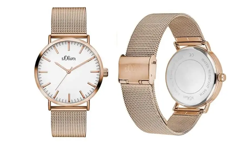 s.Oliver Damen Analog Quarz Armbanduhr mit Edelstahlarmband (SO-3146-MQ) für 26,70 € inkl. Versand statt 42,19 €