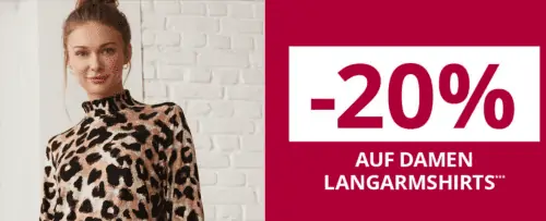 Takko: 20 % Rabatt Langarmshirts