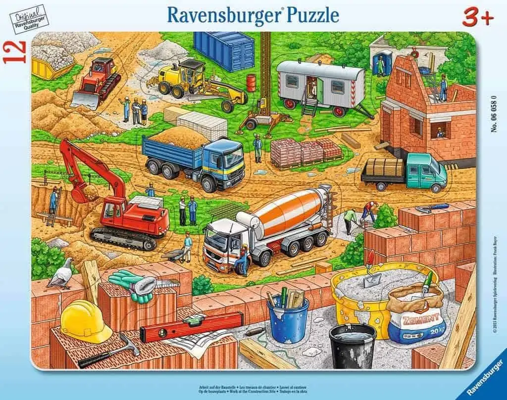 Ravensburger Kinderpuzzle – 06058 Arbeit auf der Baustelle für 3,99 € [Prime] statt 7,33 €