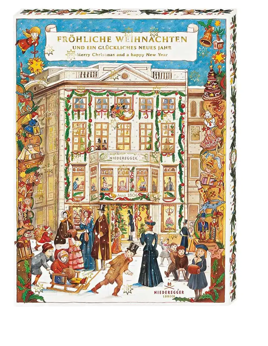 Niederegger Adventskalender „Café Niederegger“ mit feinsten Pralinen und 32 Türchen, 1er Pack (1 x 525 g) für 14,99€ [Prime] statt 22,50 €