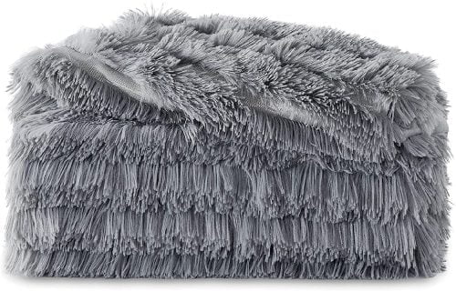 BEDSURE Felldecke 150×200 cm in Grau für 11,49 € inkl. Prime-Versand