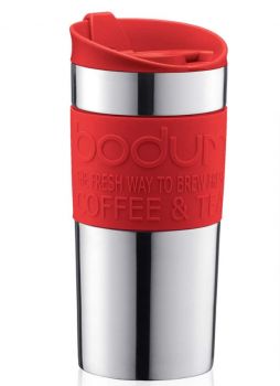 Bodumtravel mug Thermobecher aus Edelstahl Doppelwandig Spülmaschinengeeignet 035 liters Rot