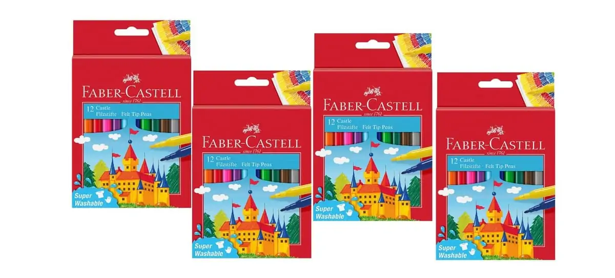 4x Faber-Castell 554201 – Filzstift Castle, 12er Kartonetui (= 48 Filzstifte/ 0,11€ pro Filzstift) für 5,36 € [Prime] statt 9,35 €