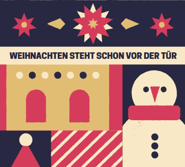 Geometrische Instagram Story fuer Advent und Weihnachten mit Illustration Gruessen zum 4 Advent in Dunkelblau Rot und Gold – Your Story