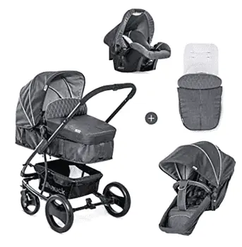 Hauck Kombi Kinderwagen Pacific 4 Shop N Drive   inkl. Babywanne umbaubar zu Sportsitz   inkl. Autos