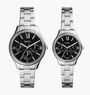 His And Hers Set Uhr Multifunktionswerk Edelstahl Bq2644Set Fossil