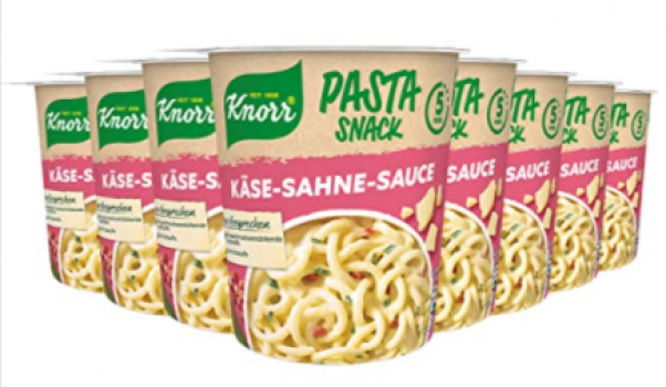 Knorr Pasta Snack Kaese Sahne Sauce leckere Instant Nudeln ohne geschmacksverstaerkende Zusatzstoffe 1