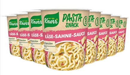 Knorr Pasta Snack Kaese Sahne Sauce Leckere Instant Nudeln Ohne Geschmacksverstaerkende Zusatzstoffe 1