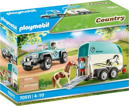 PLAYMOBIL Country 70511 PKW mit Ponyanhaenger e1640528702464