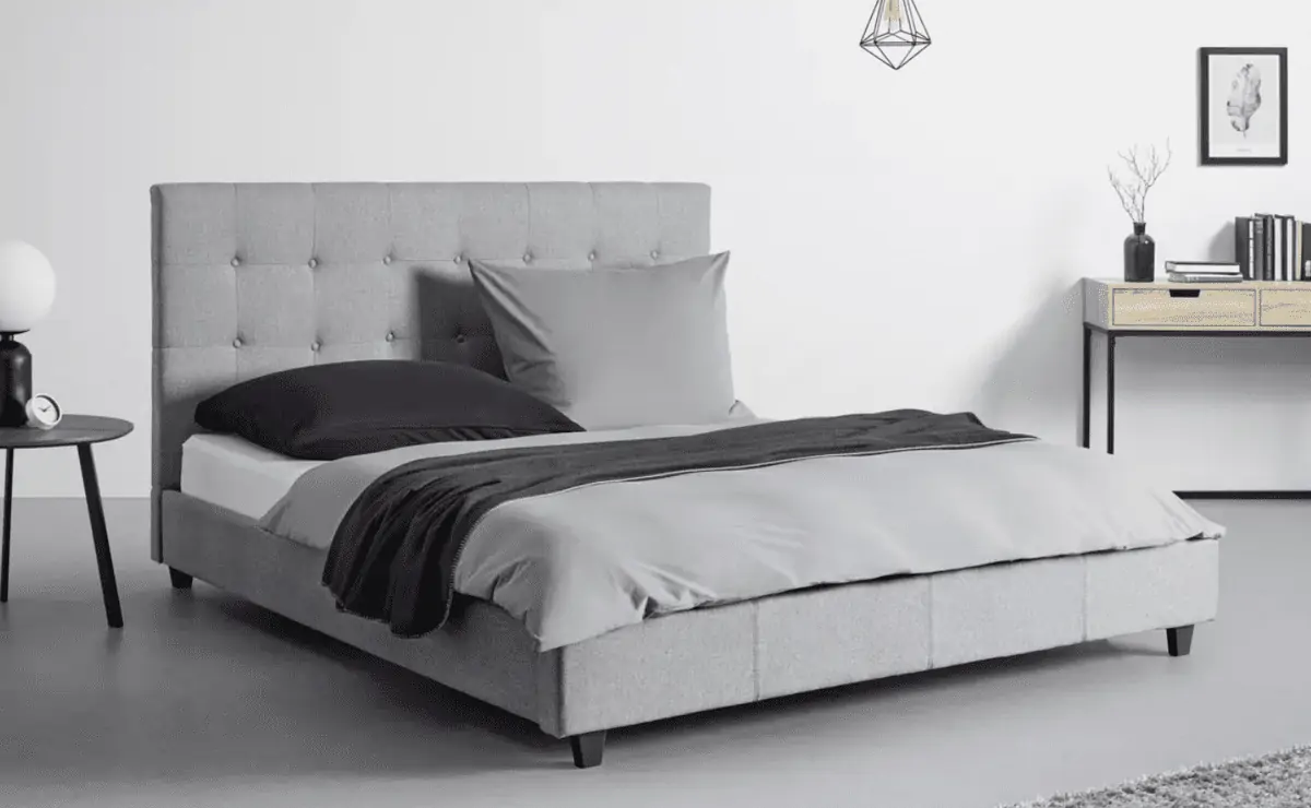 Polsterbett in Grau ca. 180x200cm ‚Frederico‘ + Lattenrost für 200,00 € inkl. Versand (statt 349,00€)