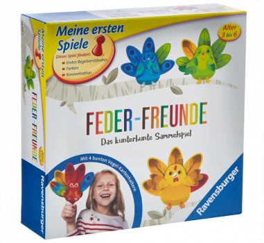 Ravensburger 20587 Feder Freunde Kinderspiel ein kunterbuntes Sammelspiel fuer 2 4 Spieler Farbe