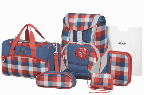 Sammies Schulranzen Set Classic Checks 7 Teilig Blau Rot Blau Rot Galeria