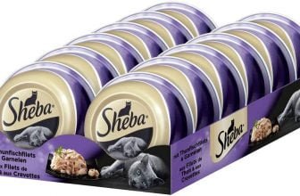 Sheba Feine Filets Katzennahrung in der Schale Thunfisch und Garnelen e1640517696742