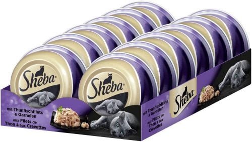 Sheba Feine Filets Katzennahrung in der Schale Thunfisch und Garnelen 24er Pack (24 x 80g) ab 13,76 € inkl. Prime-Versand