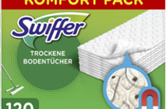 Swiffer Bodenwischer Trockene Bodentuecher 120 Tuecher Wischer ideal gegen Staub Tierhaare Allerg