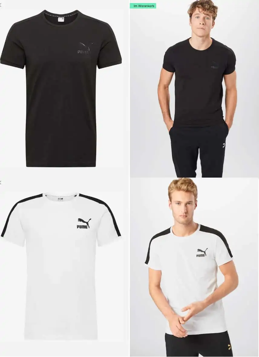 Puma Iconic T7 T-Shirt in schwarz oder weiß (Gr. XS bis XL) für 8,97 € inkl. Versand statt 14,95 €